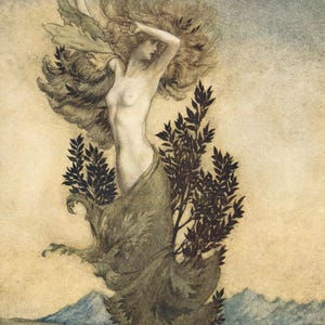 Arthur Rackham Comus Illustration - Karte oder Druck