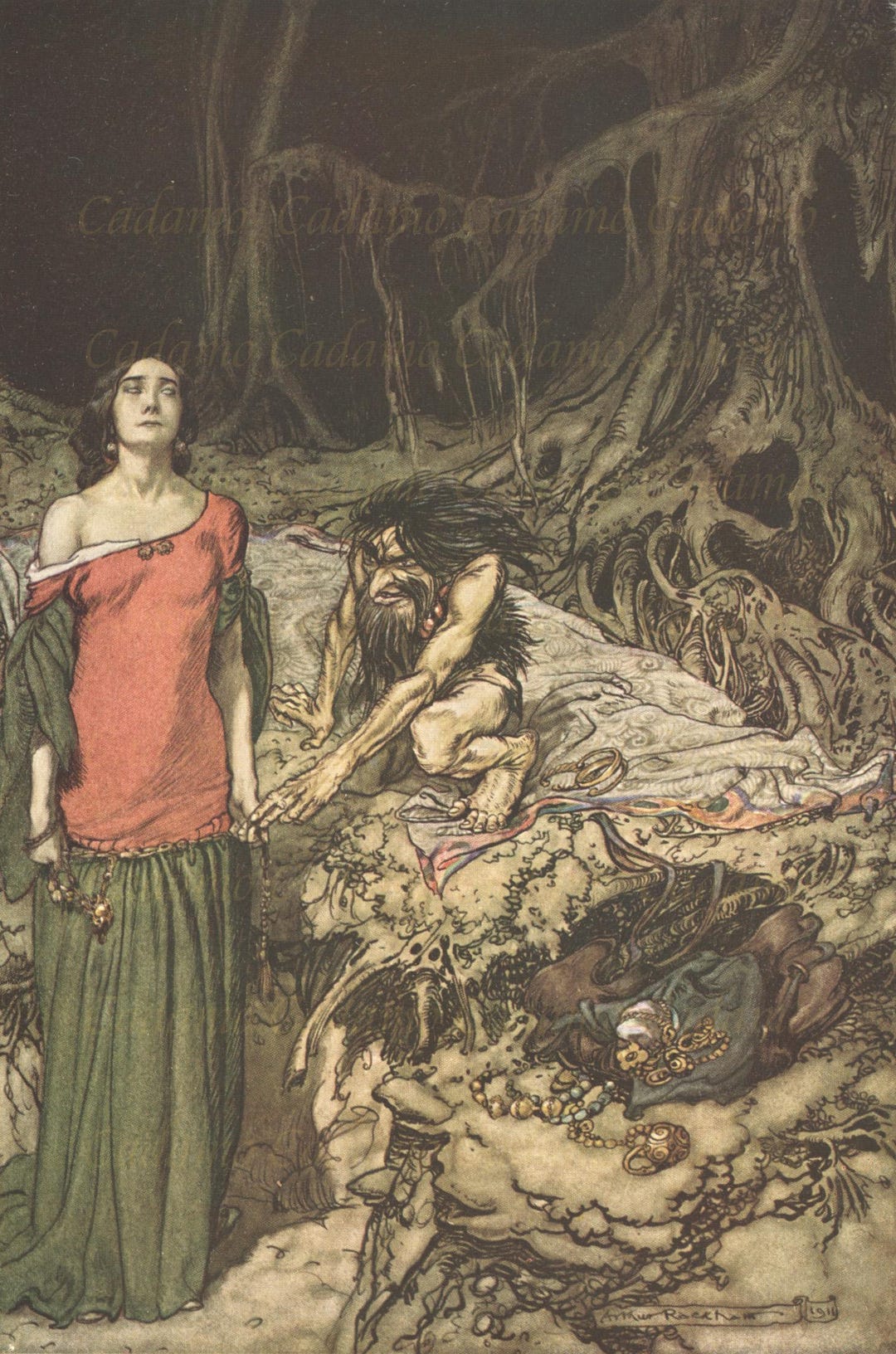 1911 Arthur Rackham Illustration From Siegfried & the Twilight of the ...