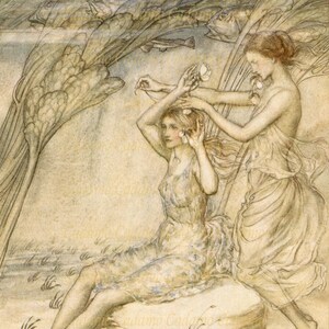 Arthur Rackham Comus Illustration - Karte oder Druck