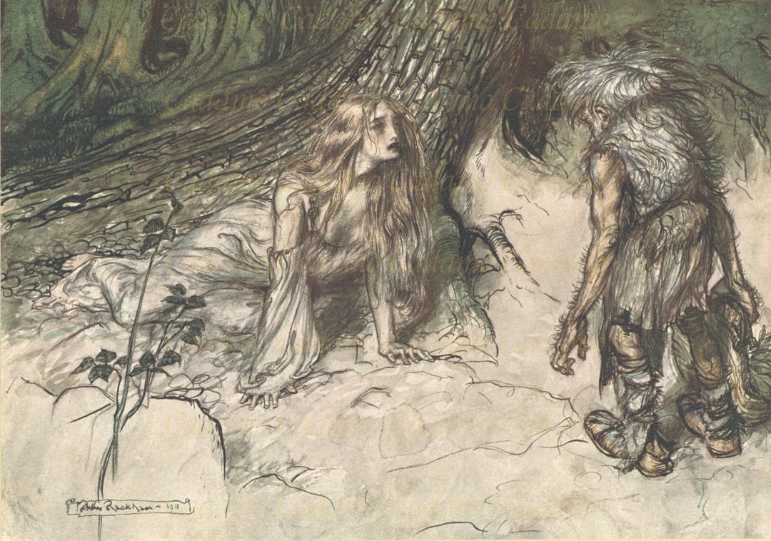 1911 Arthur Rackham Illustration From Siegfried & the Twilight of the ...