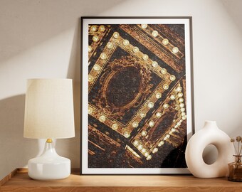 Barokke plafondkunstprint, sierlijke gouden lijst, historisch interieur (digitale download)