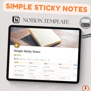 Simple Notion Template für Sticky Notes Dashboard (Digitaler Download)