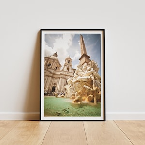 Fountain of the Four Rivers Photography | Rome Architecture Art | Fine Art Digital Download | Italian Baroque Wall Décor