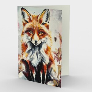 Greeting Cards, Art, Fox, Mixed Media, Gifts, Unique,
