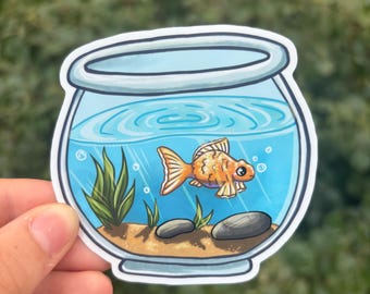 Fish Bowl Glossy vinyl sticker