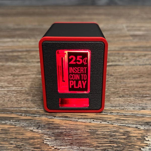 TinyBrights: Cubo para insertar monedas de Chronic Concepts con botón iluminado + ranura para monedas + sonidos arcade