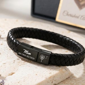Personalized Braided Leather Cremation Bracelet,Cat Dog Keepsake Cremation Ashes Keepsake ,Memorial Jewelry For Men,Mom Remembrance Gifts