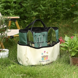 Sac à outils de jardinage étanche personnalisé 3-9 noms,Cadeau végétal,Sac de rangement de jardinage,Cadeau de jardin pour femme, grand-mère et maman,Sac fourre-tout de jardin