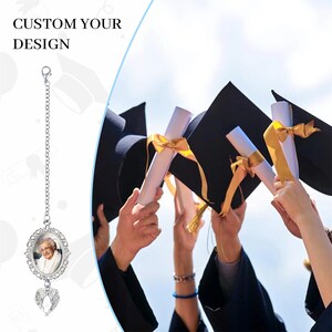 Custom Graduation Tassel Gift,Custom Photo&Text 2026 Charm with Angel Wing,Memorial For Graduation,Graduation Memorial Tassel for grad cap image 11