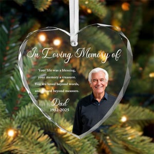 Kundenspezifisches Foto-Memorial-Weihnachtsverzierung, Erinnerung-Weihnachtsverzierung, immer in meinem Herzen-Familien-Verzierungs-Geschenk, Verlust des Mama-Papa-Geschenks