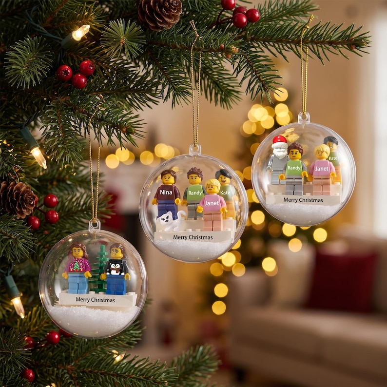 Personalized Minifigure Christmas Ornament,custom Family & Pets Names ...