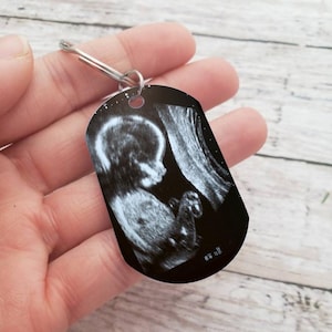 Porte-clés personnalisé à ultrasons pour bébé, cadeau échographie pour papa, cadeaux pour papa, cadeau d'anniversaire pour papa échographie de Bump, souvenir nouveau-né