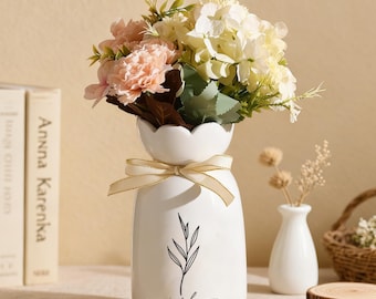 Jarrón de flores personalizado para regalos de compromiso, jarrón de regalo para bodas, jarrón de flores de cerámica para bodas, regalo para recién casados, regalo de aniversario de bodas para pareja.