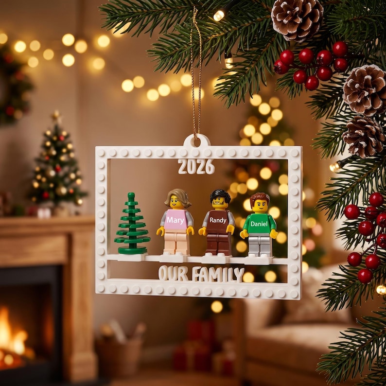 Personalized Minifigure Christmas Ornament,custom Family & Pets Names ...