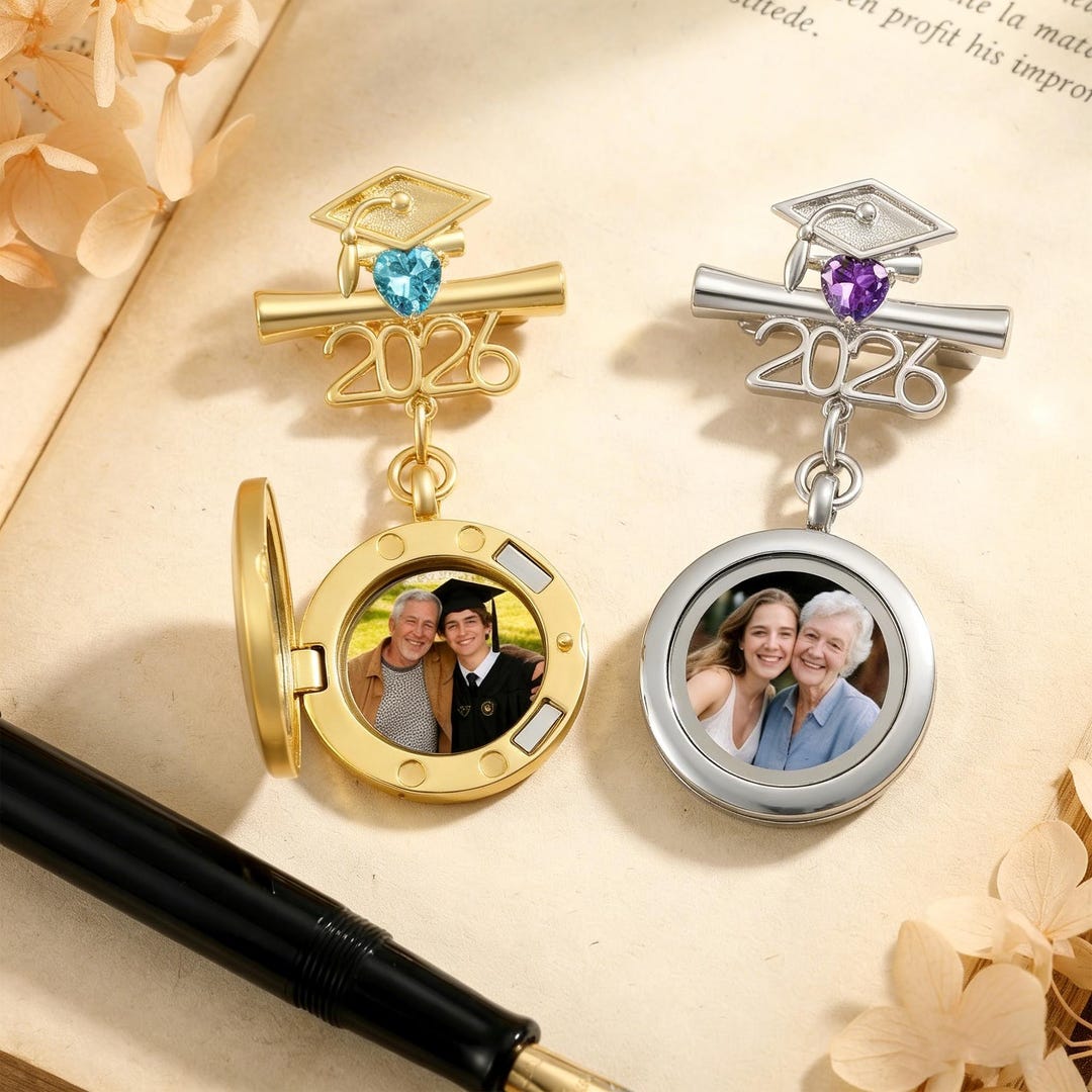 Custom Memorial Photo Pin for Graduation 2026,memorial Photo Brooch ...