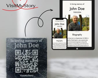 Memorial QR Slate Plaque: Online Tribute & Keepsake