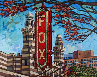 Fox Theater, Atlanta, Peachtree Street, downtown Atlanta, GA, Ray Charles, art print, by Anastasia Mak