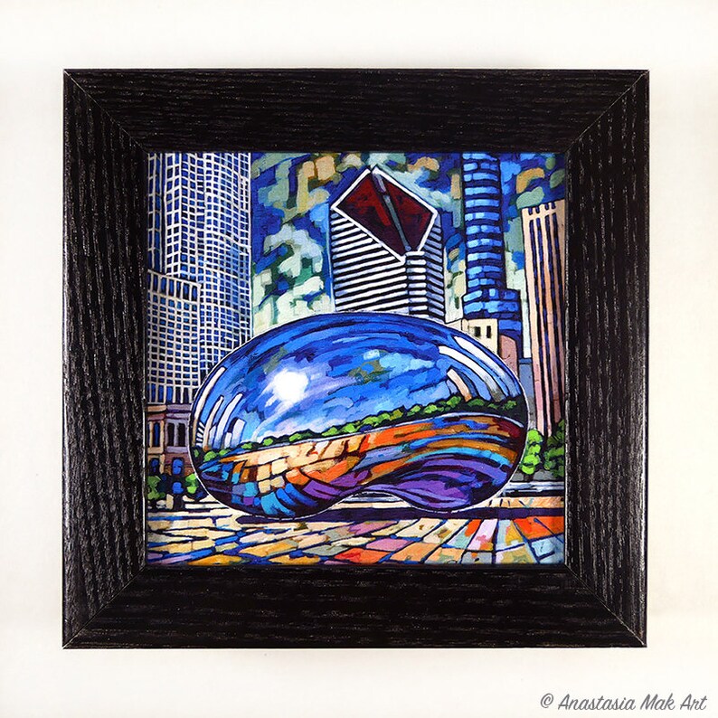 Chicago Bean art Chicago souvenir Cloud Gate Summer Bean Etsy