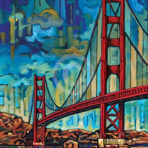 Golden Gate Bridge print, San Francisco art, by Anastasia Mak
