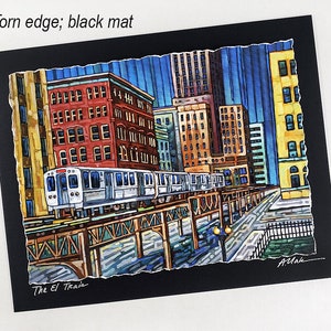 Chicago El Train, Chicago CTA, Downtown, Chicago Landmark, Chicago transit, art print by Anastasia Mak image 3