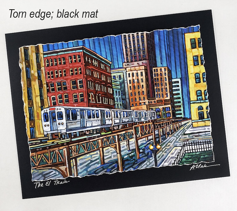 Chicago El Train, Chicago CTA, Downtown, Chicago Landmark, Chicago transit, art print by Anastasia Mak image 3