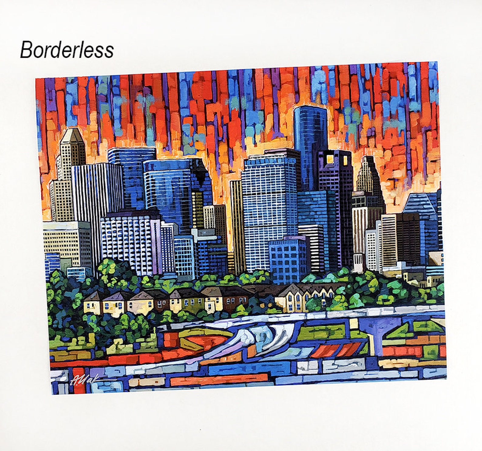 Houston Skyline, Houston Artwork, Houston Print, Space City, Houston TX