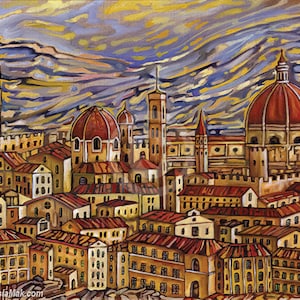 Florence print, Florence Roofs, Duomo, Florence Italy, Florence art, by Anastasia Mak