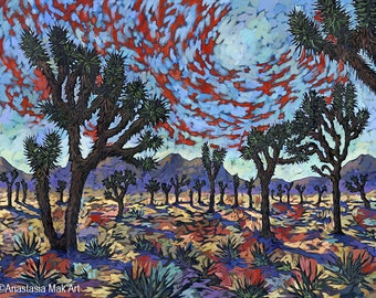 Joshua Tree print, Joshua Tree art, Joshua Tree CA, California Desert, by Anastasia Mak