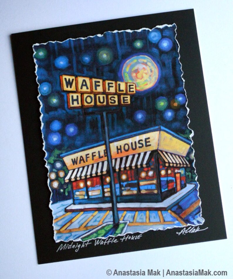Waffle House Art Waffle House Print Midnight Waffle House Etsy