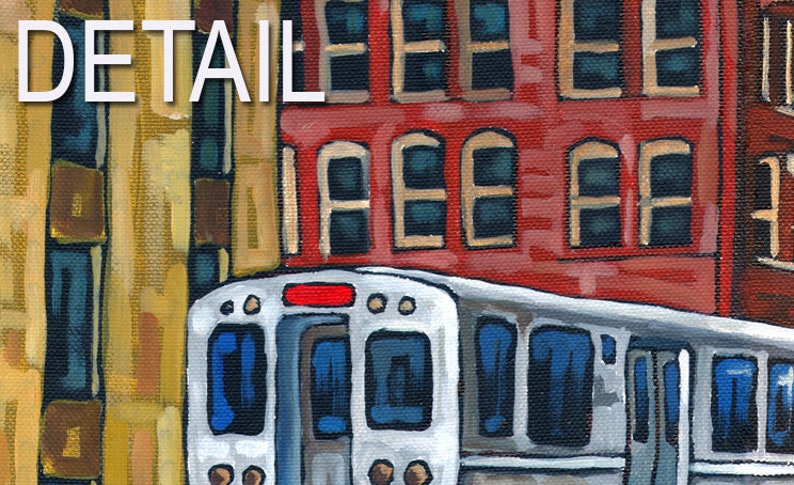 Chicago El Train, Chicago CTA, Downtown, Chicago Landmark, Chicago transit, art print by Anastasia Mak image 2