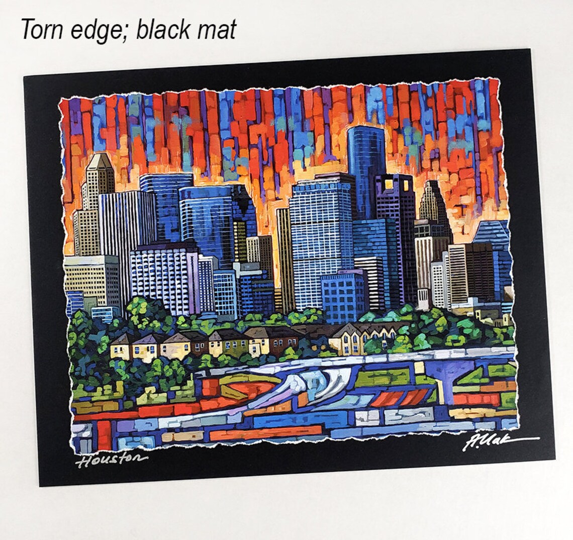 Houston Skyline, Houston Artwork, Houston Print, Space City, Houston TX