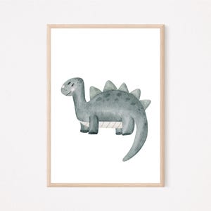 Poster Stegosaurus A4 | Poster Kinderzimmer | Geschenk zur Geburt | Wandbild Babyzimmer | Tierposter | Kinderposter | Dino | Dinosaurier