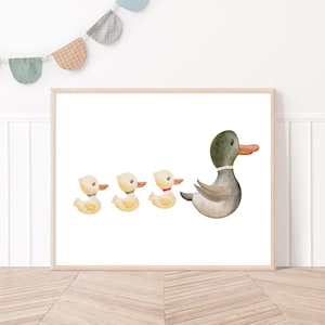 Poster Ente A4 | Bild Kinderzimmer | Geschenk zur Geburt | Wandbild Babyzimmer | Tierposter | Kinderposter | Enten Poster Kinderzimmer