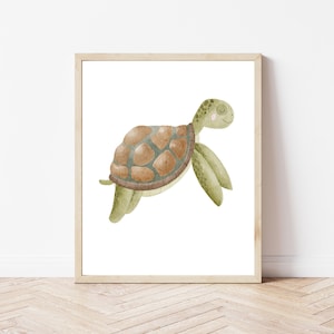 Poster Schildkröte A4 | Bild Kinderzimmer | Geschenk zur Geburt | Wandbild Babyzimmer | Tierposter | Kinderposter