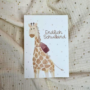 Karte Einschulung "Endlich Schulkind" – Handgemaltes Aquarellmotiv | A6 Karte | Geschenk zur Einschulung | Grußkarte | Postkarte Schulanfang