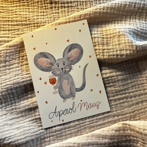 Maus Postkarte – Handgemaltes Aquarellmotiv | A6 Karte | Geburtstagskarte | Postkarte Geburtstag | Karte beste Freundin | Lieblingsmaus