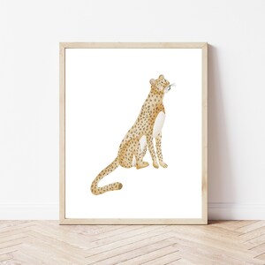 Poster Leopard Gepard A4 | Bild Kinderzimmer | Geschenk zur Geburt | Wandbild Babyzimmer | Tierposter | Kinderposter