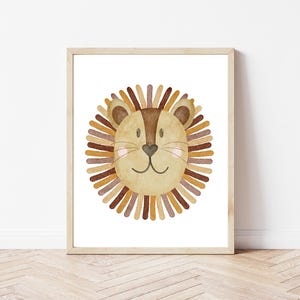 Poster Löwe A4 | Bild Kinderzimmer | Geschenk zur Geburt | Wandbild Babyzimmer | Tierposter | Kinderposter | Löwe Poster Kinderzimmer