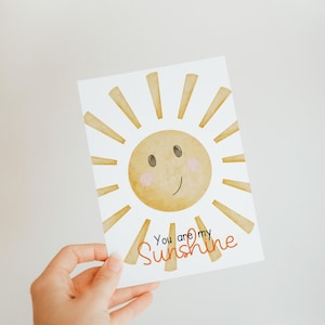 Karte Sonne "You are my sunshine" – Handgemaltes Aquarellmotiv | A6 Karte | Geschenk zum Geburtstag| Grußkarte | Postkarte | Dankeskarte