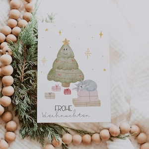 Cat Christmas Card – Hand-painted watercolor motif | A6 card | Christmas greeting card | Postcard | Christmas cards with animals
