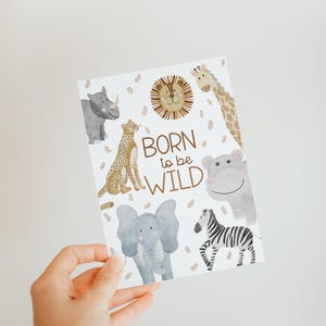 Karte Geburt "Born To Be Wild" – Handgemaltes Aquarellmotiv | A6 Karte | Karte zur Geburt | Grußkarte | Postkarte
