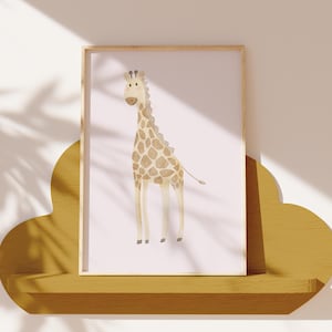 Poster Giraffe A4 | Giraffe Bild Kinderzimmer | Geschenk zur Geburt | Wandbild Babyzimmer | Kinderposter | Poster Safari Kinderzimmer