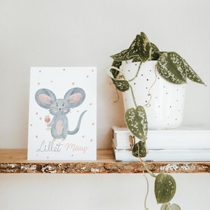 Maus Postkarte – Handgemaltes Aquarellmotiv | A6 Karte | Geburtstagskarte | Postkarte Geburtstag | Karte beste Freundin | Lieblingsmaus
