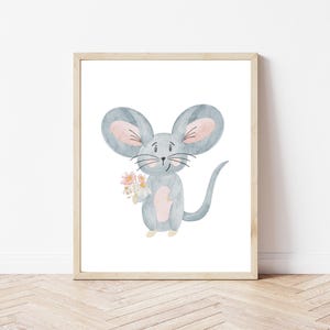 Poster Maus A4 | Bild Kinderzimmer | Geschenk zur Geburt | Wandbild Babyzimmer | Tierposter | Kinderposter | Kinderzimmer Dekoration
