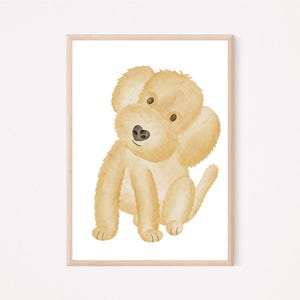 Poster Cockapoo A4 | Bild Kinderzimmer | Geschenk zur Geburt | Wandbild Babyzimmer | Tierposter | Kinderposter Hund
