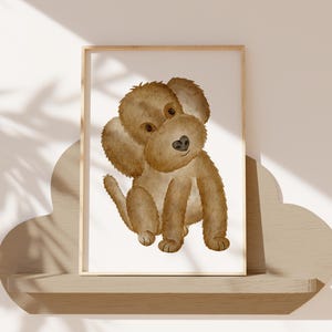 Poster Cockapoo A4 | Bild Kinderzimmer | Geschenk zur Geburt | Wandbild Babyzimmer | Tierposter | Kinderposter Hund