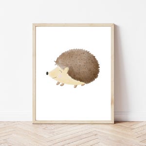 Poster Igel A4 | Bild Kinderzimmer | Geschenk zur Geburt | Wandbild Babyzimmer | Tierposter | Kinderposter | Waldtiere | Wald