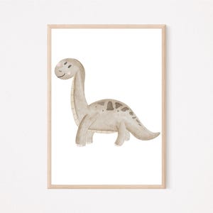 Poster Brachiosaurus A4 | Bild Kinderzimmer | Geschenk zur Geburt | Tierposter | Kinderposter | Dinoposter |  | Dino Poster aquarell