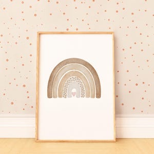 Poster Regenbogen beige A4 | Bild Kinderzimmer | Geschenk zur Geburt | Wandbild Babyzimmer | Poster Kinderzimmer boho