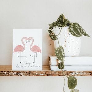 Karte Muttertag "Beste Mama" – Handgemaltes Aquarellmotiv | A6 Karte | Geschenk zum Muttertag | Grußkarte | Postkarte Muttertag Dankeskarte